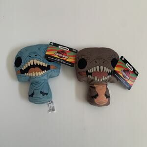Funko POP! Plushies: 6'' Jurassic Velociraptor T-rex Lot Of 2 Beanbag Mini Plush